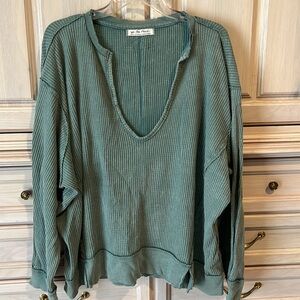 We The Free waffle knit top
